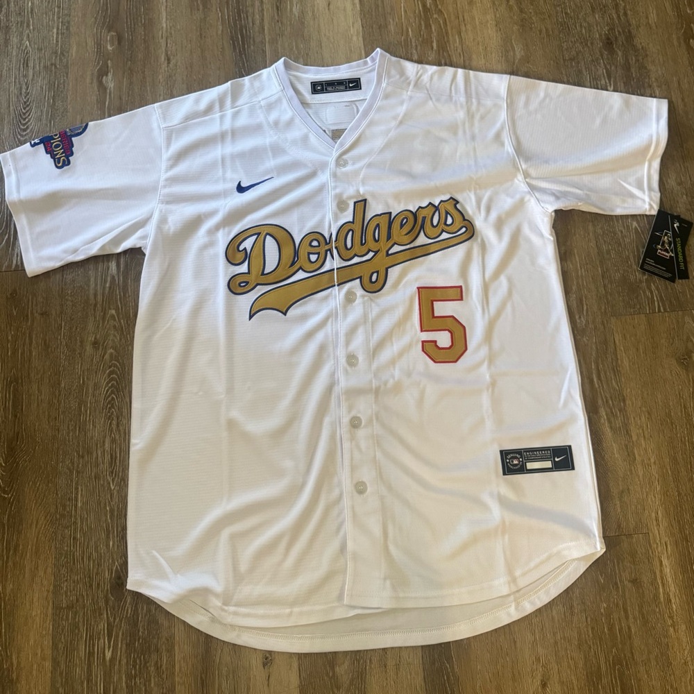 Los Angeles Dodgers White 2024 Gold Collection Jersey #5 Freeman